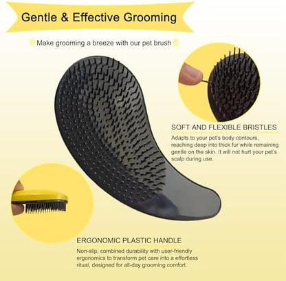 Puppy Brush for Small Dogs - Soft Dog Brush （Yellow） - Image 3