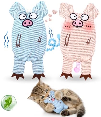 Cat Toys for Indoor Cats, 2 PCS 8000mg A+Natural Catnip Silvervine Crinkle by KIWILOVE