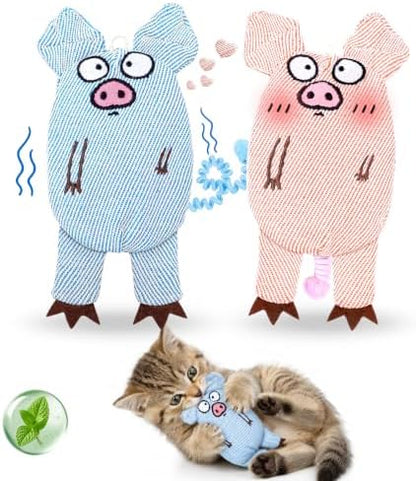 Cat Toys for Indoor Cats, 2 PCS 8000mg A+Natural Catnip Silvervine Crinkle by KIWILOVE