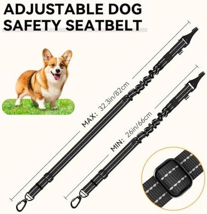 Pawaboo 2Pack Dog Car Seatbelt, 3-in-1 Dog Tether with Buckle & Hook Latch - Image 6