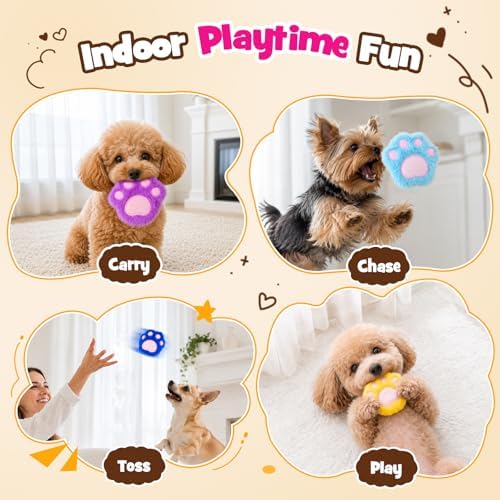 6 Pack Squeaky Paw-Shaped Dog Toys for Small Dogs Under 20 lb - Image 5