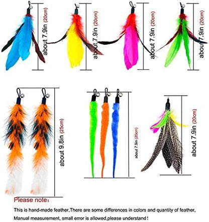 Cat Feather Toys Refills, 10 Pieces Worms Feathers Refills, Cat Wand Replacement Feathers Toy for Indoor Cats - Image 5