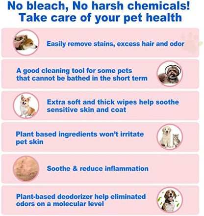 DR.EASY Super Caring Pet Wipes 100ct for Dogs and Cats, Cleans Ears, Face, Butt, Body and Eye Area – Convenient, Ideal for Home or Travel - Image 7