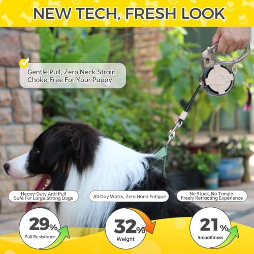 10 ft Retractable Dog Leash, Transparent Design, Up to 26 lbs - Image 2