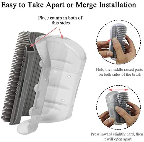 Kingtree Cat Wall Scratcher Self Groomer with Catnip, 2PCS Softer Cat Corner Brush Face Scratchers, Wall Corner Groomer Self Grooming Massage Combs for Long & Short Fur Cats - Image 5