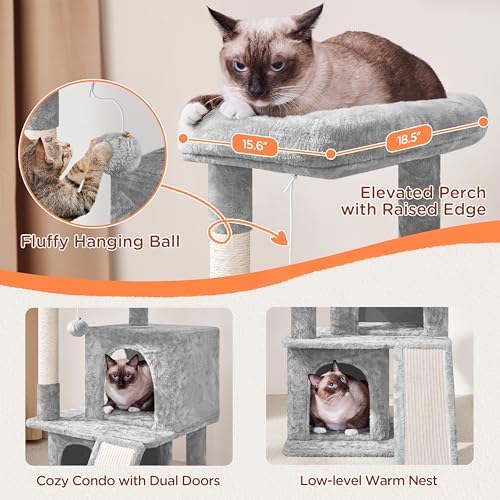 Yaheetech 36in Cat Tree Tower with Large Perch for Senior Kittens - Image 4