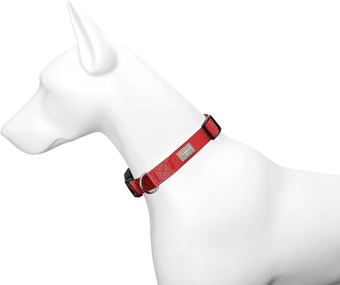Red Dog Collar Basic Adjustable Dog Collars for Puppy Small Medium Large Dogs Girls with Breathable Quick Release Nylon Pet Collar