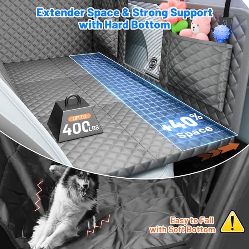 Dog Car Seat Cover for Back Seat,Hard Bottom Hammock Hold 400lbs For Cars - Image 2