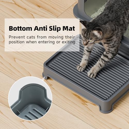 Booche Cat Ramp for Litter Box Elevated Litter Ramp for Cat Litter Boxes, Washable Easy Cleaning Steps with Filter Functions Suitable for Small & Elderly Cats(14"x10"x2.5") - Image 6