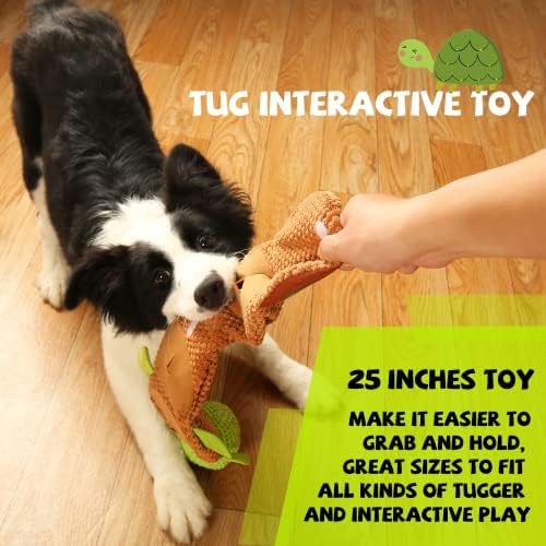 lilfrd Dog Puzzle Enrichment Toy, Squeaky Crinkle Plush Turtle Puppy Toy - Image 6