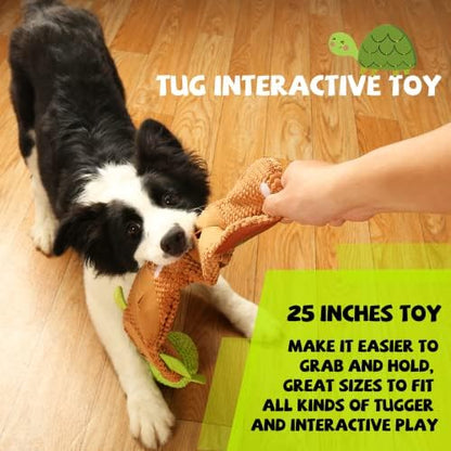 lilfrd Dog Puzzle Enrichment Toy, Squeaky Crinkle Plush Turtle Puppy Toy - Image 6