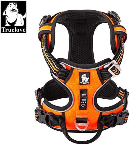 Truelove Dog Harness No Pull Nylon Reflective Pet Harness Adjustable Comfortable Control Step-in Brilliant Colors TLH56512 Orange - Image 2