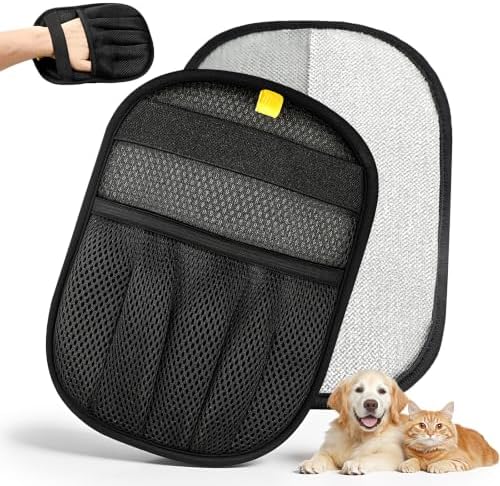 New Upgrade Pet Hair Removal Glove for Dogs & Cats, Electrostatic Reusable Magic Brush Removal Glove, Washable Pet Hair Remover Tool for Clothing, Sofa, Rug, Auto Interior by Unknown