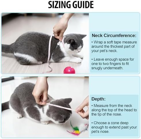 Depets Cat Cone Soft, Adjustable Recovery E-Collar for Pet Neck Size 9.5 in - Image 3