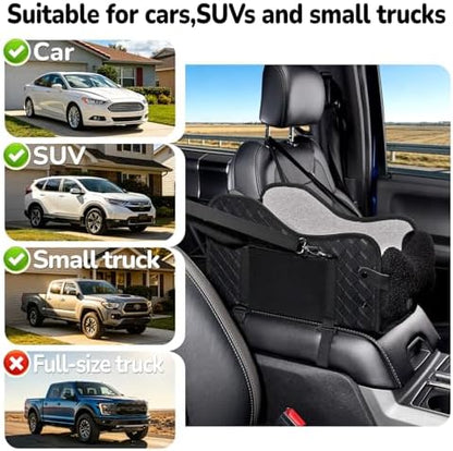 Center Console Dog Car Seat,Pet Puppy Middle Console Dog Car Seat for Small Dogs (Black, Small) - Image 2