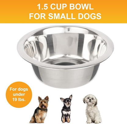 Neater Pet Brands 1.5 Cup (12 oz.) Stainless Steel Dog Bowls, 1 Single Neater Feeder Replacement Bowl (Cat/Small Models), Dog Food Bowl or Water Bowls, Dishwasher Safe Metal Dish for Cats & Small Dogs