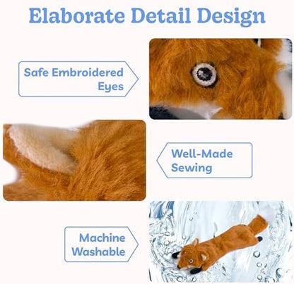 SHARLOVY Dog Squeaky Toys No Stuffing 3 Pack, Plush Crinkle Dog Toys for Large Breed, Durable Doggie Chew Cute Animals Puppy Toy for Teething - Image 4