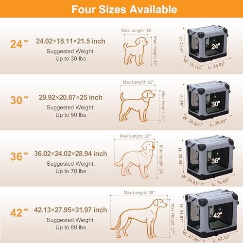 NEWBULIG Soft Cat Carrier 36 Inch, Foldable Large Dog Crate Kennel - Image 3
