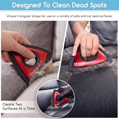 Analan Mini Pet Hair Remover for Car Detailing Dog Hair Tool Brush(Red) - Image 4