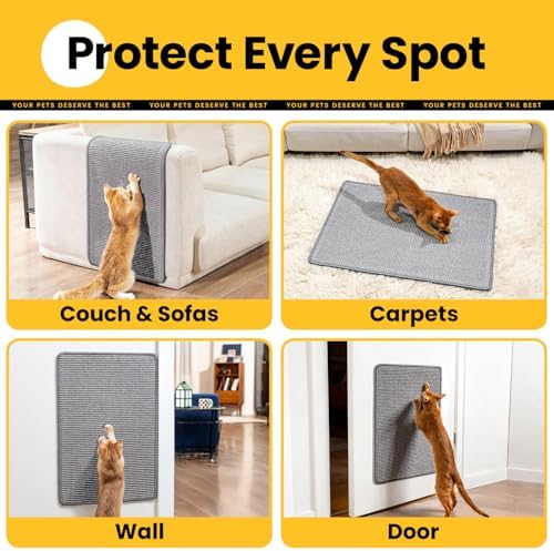 Conlun Cat Scratching Pad, 27.5x35.4in Sisal Mat Couch Protector - Image 5