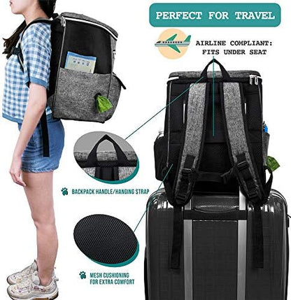 PetAmi Dog Travel Backpack 27L Airline Approved Pet Supplies Bag, Gray - Image 5