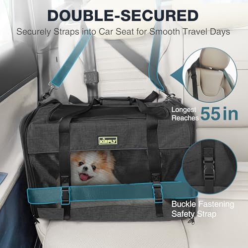 Cat Carrier 20"x13"x13", Foldable Soft-Sided Travel Pet Bag - Image 2