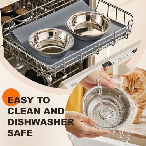 Elevated Black Cat Food Bowl for Indoor Cats, 3 Raised Water Bowl for Pet - Image 6