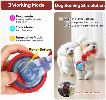 Dog Toys Interactive Rolling Ball with Rope, Motion-Activated - Image 3
