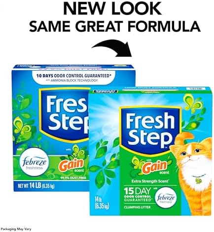 Fresh Step Odor Shield Multi Cat Clumping Cat Litter with Febreze Freshness in Gain Scent, Low Dust, Odor Control with Ammonia Block Tech, Compatible in Automatic Litter Boxes, 14 lb. (Pack of 2) - Image 2