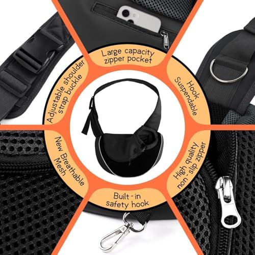 YUDODO Pet Sling Carrier for 5-9 lbs Small Dogs Cat Puppy Crossbody Carrier - Image 4