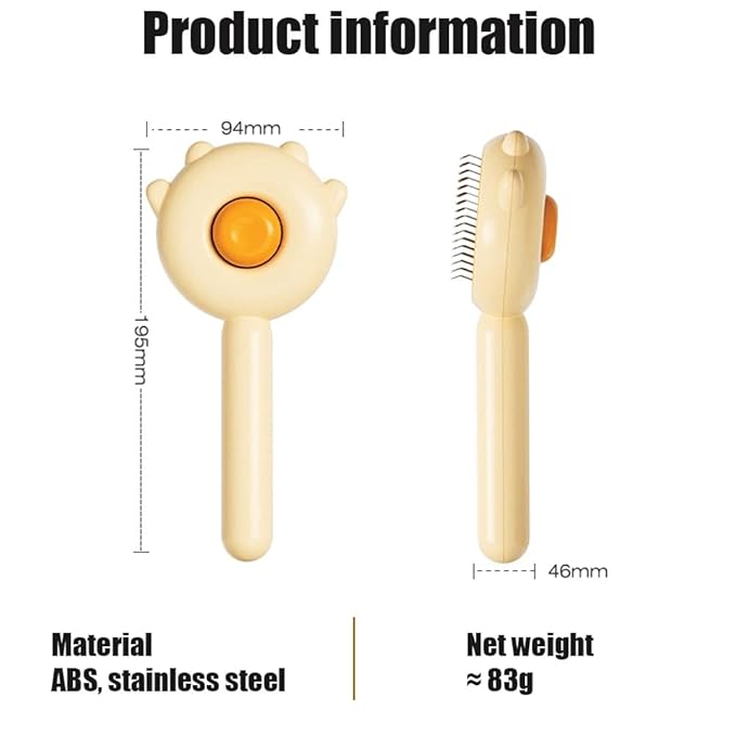 Magic Pet Comb, 2023 New Pet Hair Cleaner Brush, Cat Grooming Brush Long or Short Hair Cats Dogs Pet Massage Brushes, Self Cleaning Slicker Comb for Kitten Removes Tangles Loose Fur (2Pcs#B)
