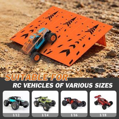 RC Jump Ramp Jumping Stunt, Detachable RC Training Takeoff Board Ramp Track for 1/12 1/14 1/16 1/18 1/24 Scale RC Car Monster Truck Buggy Off-Road Racing Games - Image 6