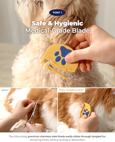 PETHROOM Easy Tangle Cutter for Dogs & Cats, Professional Dematting Tool - Image 4