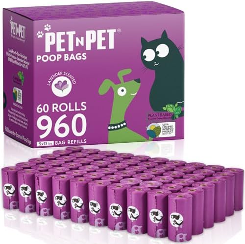 Pet N Pet Dog Poop Bags Rolls, 960 Count Dog Waste Bags, Lavender Scented by PETNPET