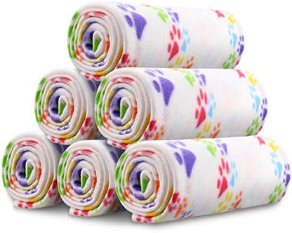 Comsmart Dog Blankets, 6 Pack Fleece Pet Blankets, 39x31 inches, White by Comsmart