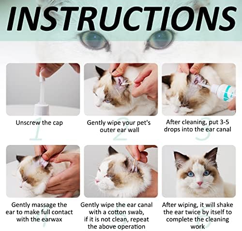 Ear Cleaner for Dogs, Dogs Ear Infection Treatment - Supports Soothing Dog Yeast Infection, Soothes Itchy & Inflamed Ears, Ear Odor, Pet Ear Care Supplement for Small, Medium and Large Dogs - 60ml - Image 7