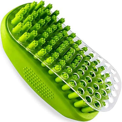 Rubber Curry Brush for Short Haired Dogs, Gentle Curry Comb by Metopets