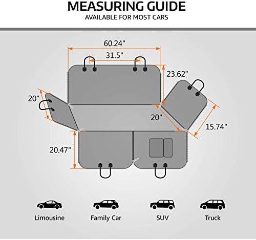 Vailge Extra Large, 100% Waterproof Dog Seat Cover for Back Seat with Zipper Side Flap, Heavy Duty car Hammock Pet Seat Cover for Cars Trucks suvs - Image 6