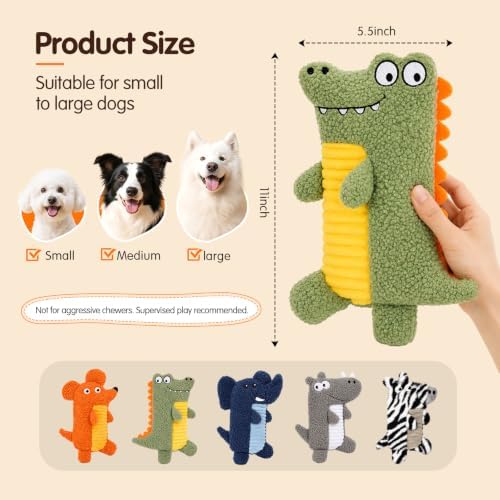 5-Pack Squeaky Dog Toys, No Stuffing with Crinkle Paper - Image 6