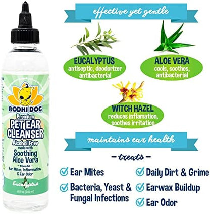 Bodhi Dog Ear Cleaner Solution for Dogs & Cats - Aloe Vera Ear Cleaning Treatment - Gentle, Alcohol-Free Cleanser - Reduces Wax, Odor, & Itching - Safe for Sensitive Skin (8 Fl Oz) - Image 3