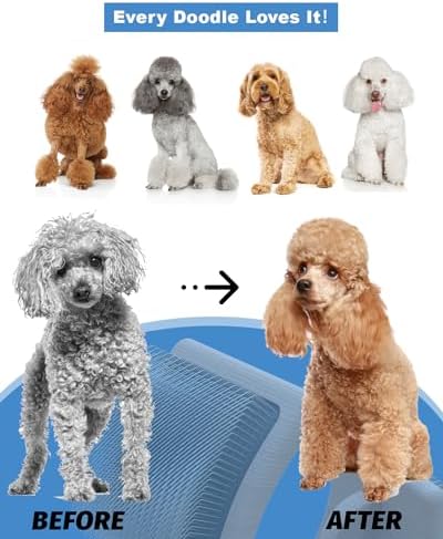 Dog Slicker Brush for Large Dogs, Professional Doodles Brush for Poodles, Goldendoodles and Labradoodles - Easy to Remove Tangles, Mats and Fluff - 3.8"x3.2" Head, 8" Wood Body - Image 6