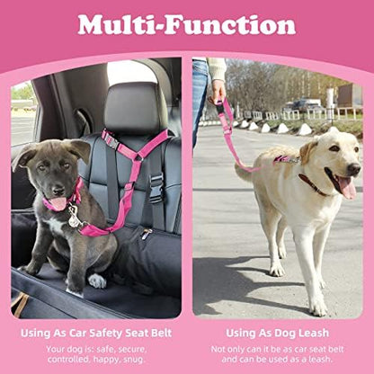 BWOGUE 2 Pack Dog Seat Belt for Car, Headrest Restraint Nylon Safety Straps - Image 6
