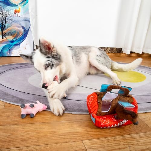 Hollypet Squeaky Hide and Seek Dog Toys for Small and Medium Dogs, Farm - Image 5