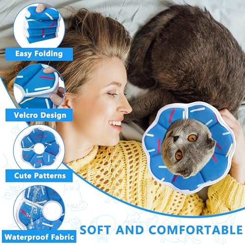 Soft Adjustable Cat Cone Collar, Comfortable Cat Recovery Collar - Image 3