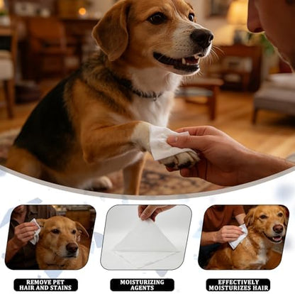 Dog Wipes for Cleaning & Deodorizing - 2 Packs of 80 Dog Wipes Each - Unscented Pet Wipes for Paws, Butt & Body - Grooming Wipes for Puppies & Adult Dogs - Gentle on Skin - Image 3
