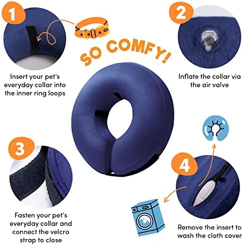 BENCMATE Inflatable Dog Cone Collar Alternative After Surgery Large - Image 2