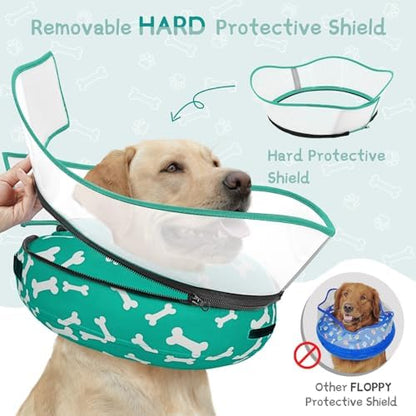 Supet Raised Inflatable Dog Cone Collar to Stop Licking, Soft Dog Cone Alternative After Surgery, Pet Neck Donut Collar for Small Medium Large Dogs - Image 3