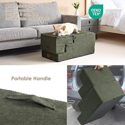 EHEYCIGA Dog Stairs for Bed 22.5" H, 5-Step Extra Wide Dog Steps - Image 5
