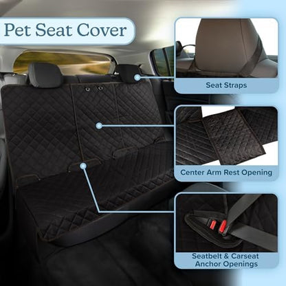 Dog Car Seat Cover for Back Seat - Water-Resistant Car Seat Protector for Cars, Trucks, and SUVs - Seat Cover Protects from Scratches, Mud, Pet Hair and Accidents - Car Accessories by PETMAKER (Black) - Image 2