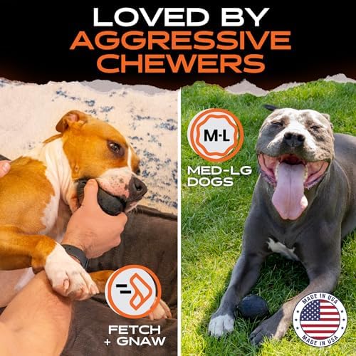 Monster K9 Beast Ball | Virtually Indestructible. Lifetime Guaranteed. | VULCRON™ Natural Rubber | USA Made | Durable Dog Toy for Aggressive Chewers | Chew, Fetch | Med & Large, 2.8” (Tennis Ball) - Image 6